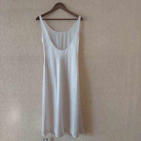 OGL Ivory Satin Midi Dress NEW Sz Small - Picture 5 of 10